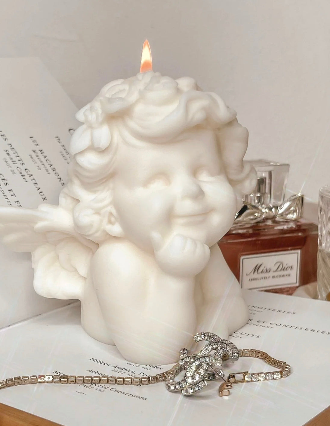 Baby boy angel candle