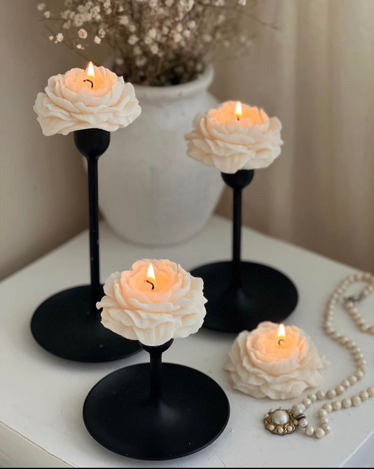 Flowers candle set