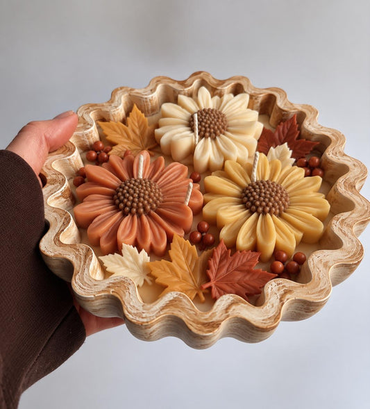 Autumn Bloom Candle Tray 🍂🌼